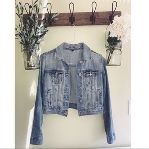American Eagle Embroidered Jean Jacket